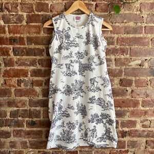 Vintage Leggiadro Printed Elastane Mini Dress Black White